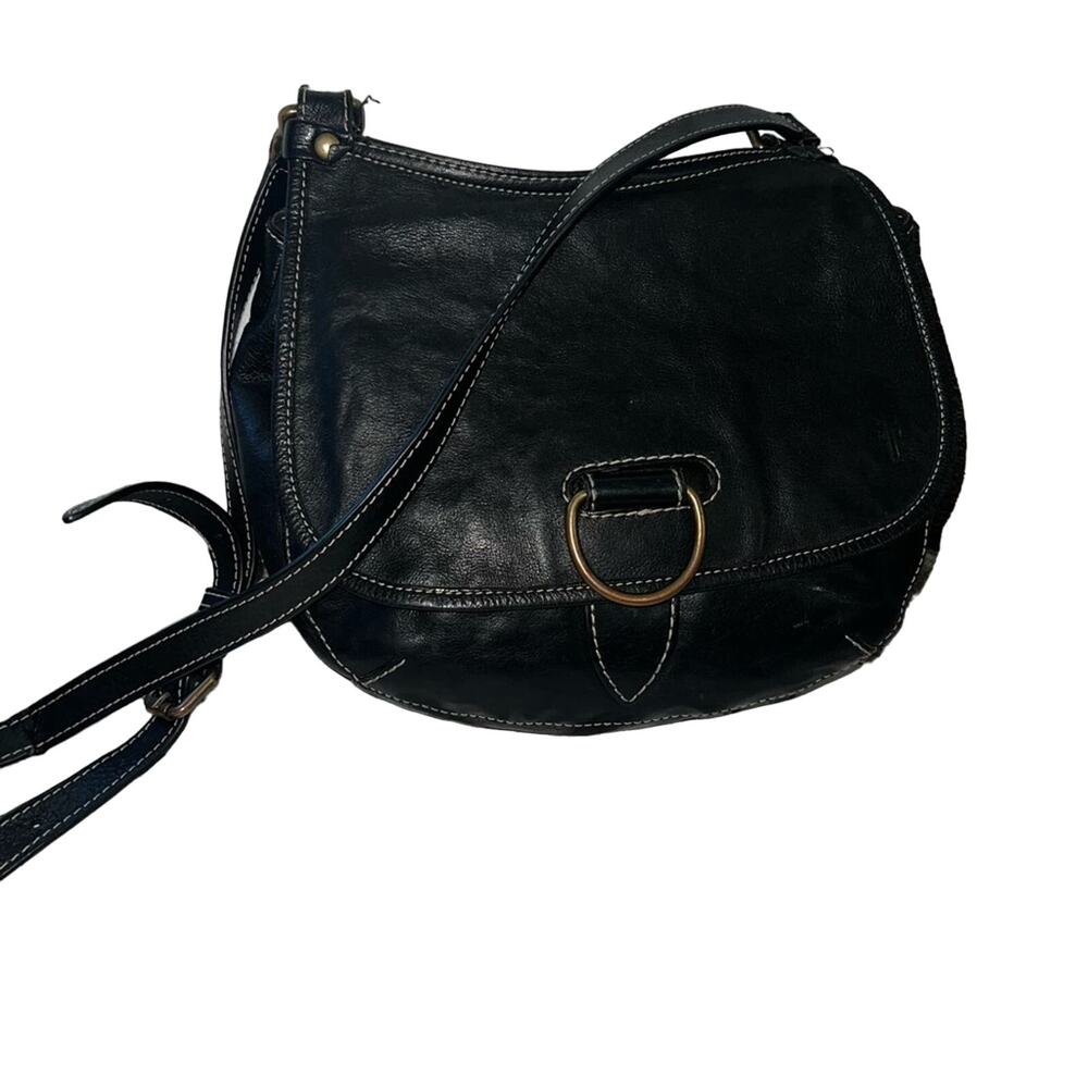 Frye Crossbody Black Leather Purse Bag Handbag